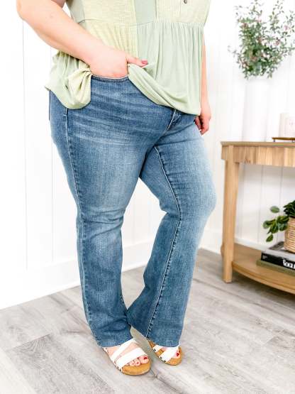 Judy Mid-Rise Tummy Tuck Bootcut Jeans (Buy 2 Free Shipping)