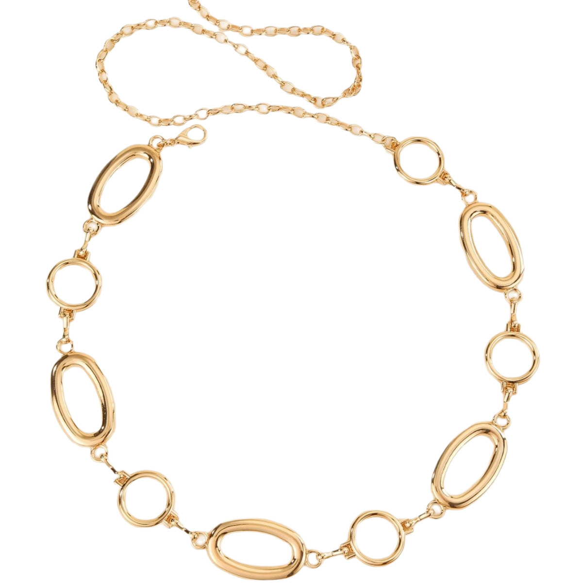 Metal geometric circular spliced waist chain belt versatile accessory