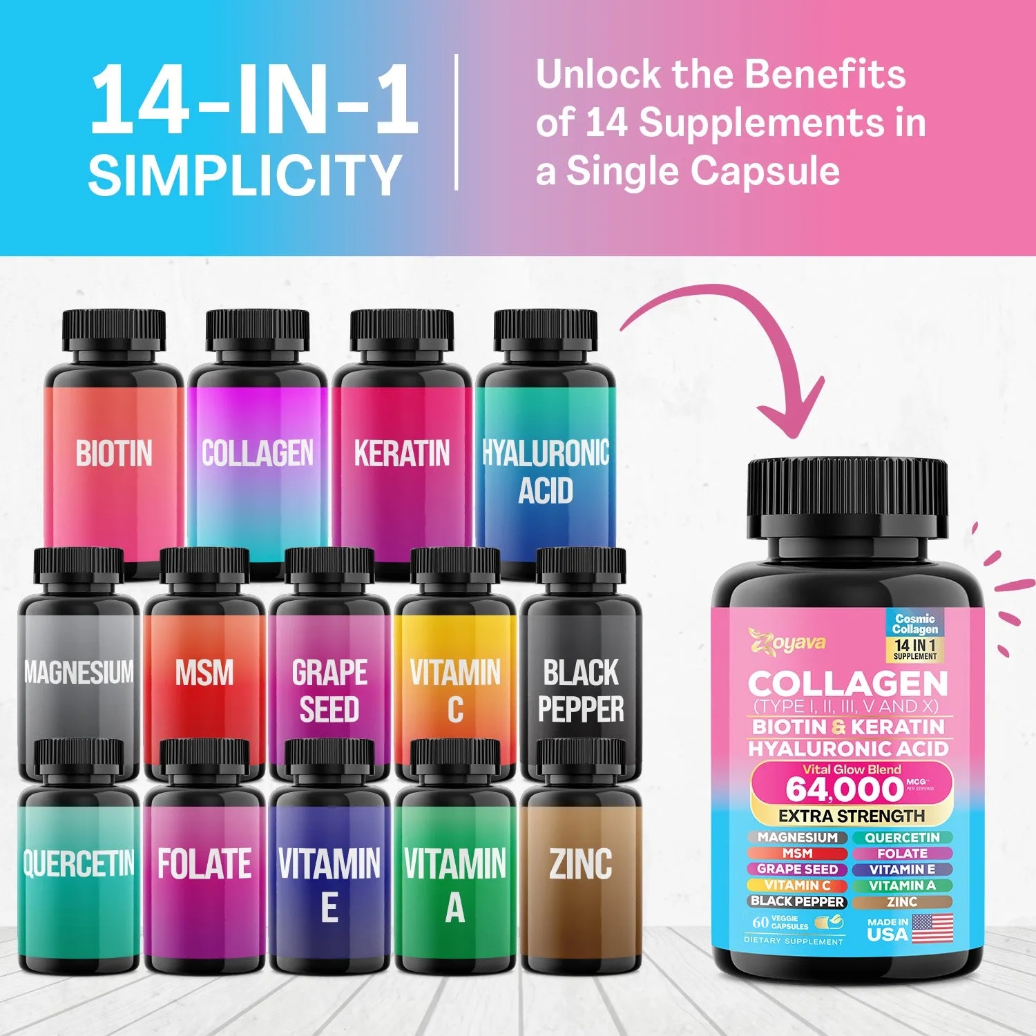 Zoyava™ Cosmic Collagen Beauty Complex - 64,000MCG