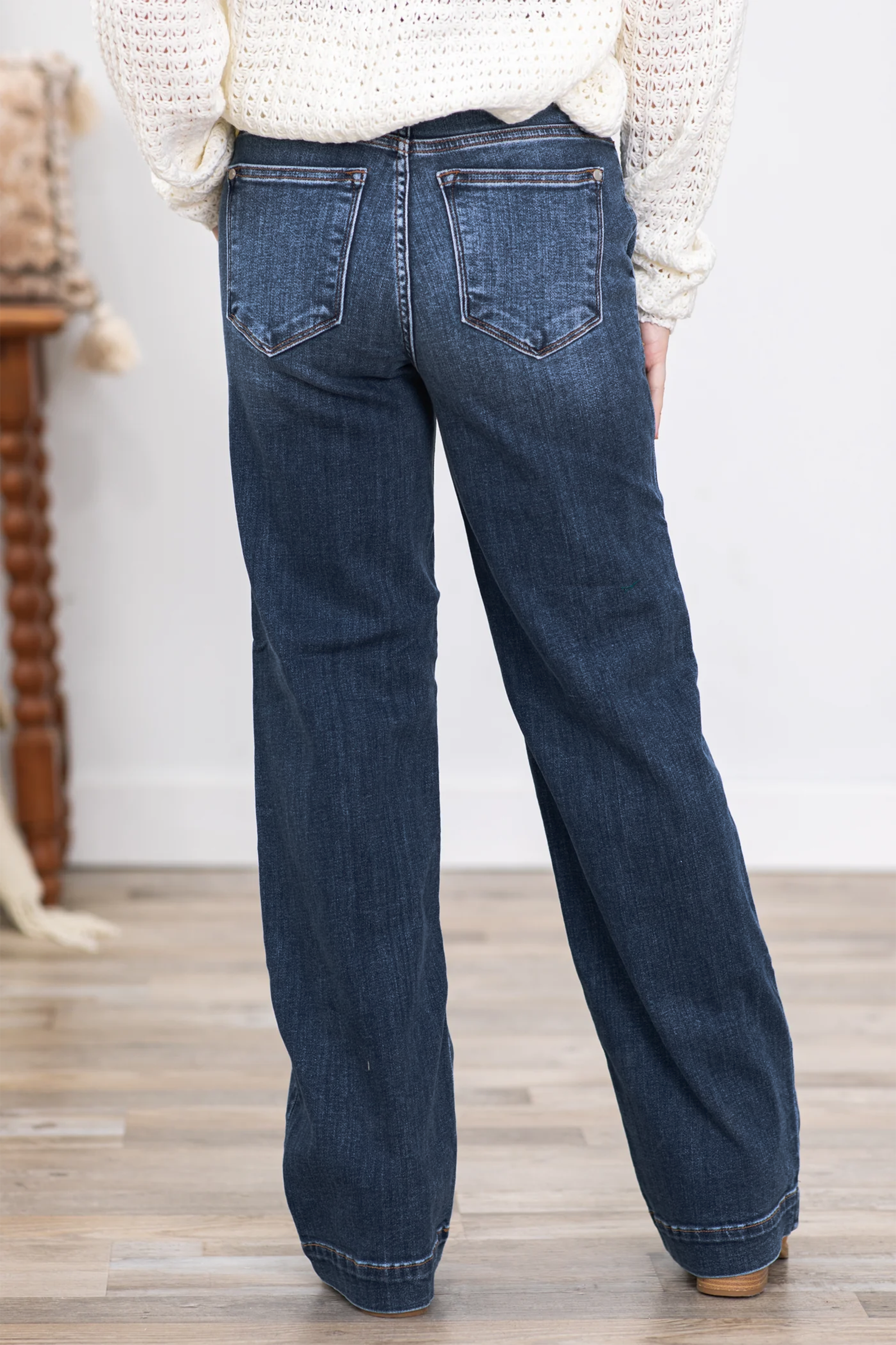 Judy Double Button Wide Leg Jeans (Buy 2 Free Shipping)
