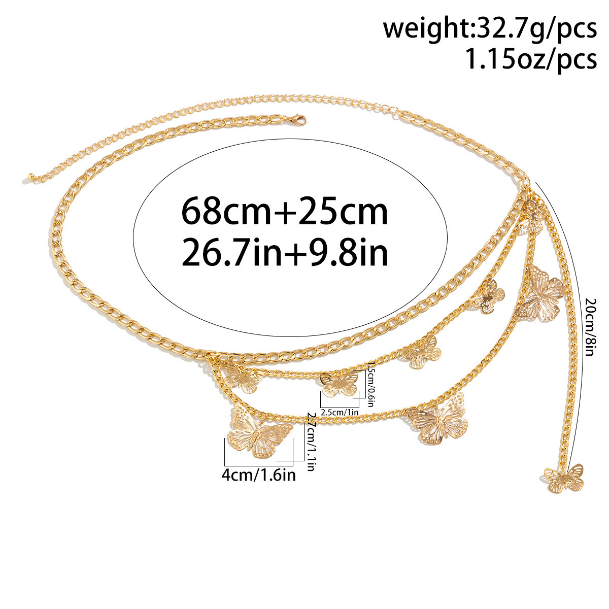 Chain Simple Geometric Multi-layer Belt Chain