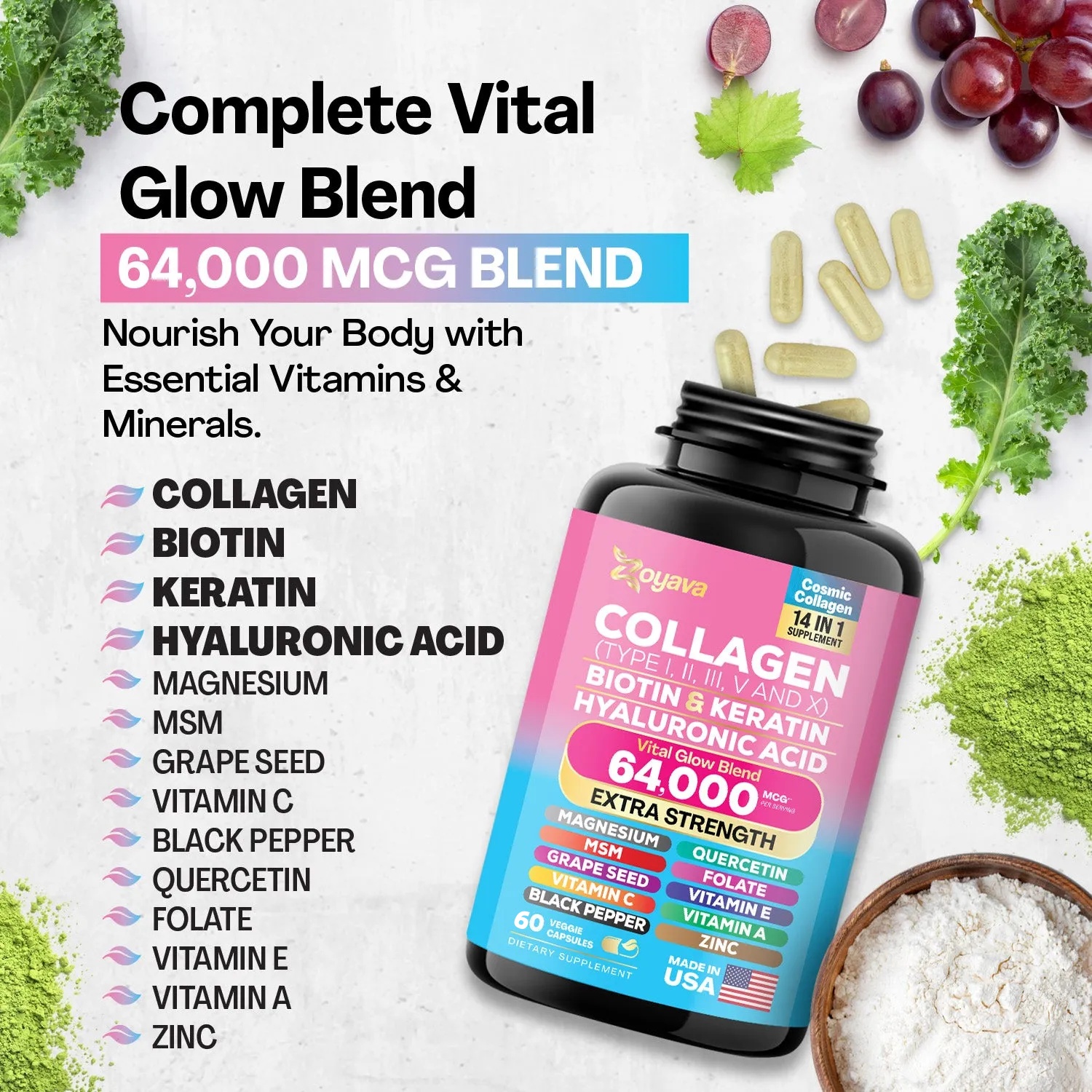 Zoyava™ Cosmic Collagen Beauty Complex - 64,000MCG