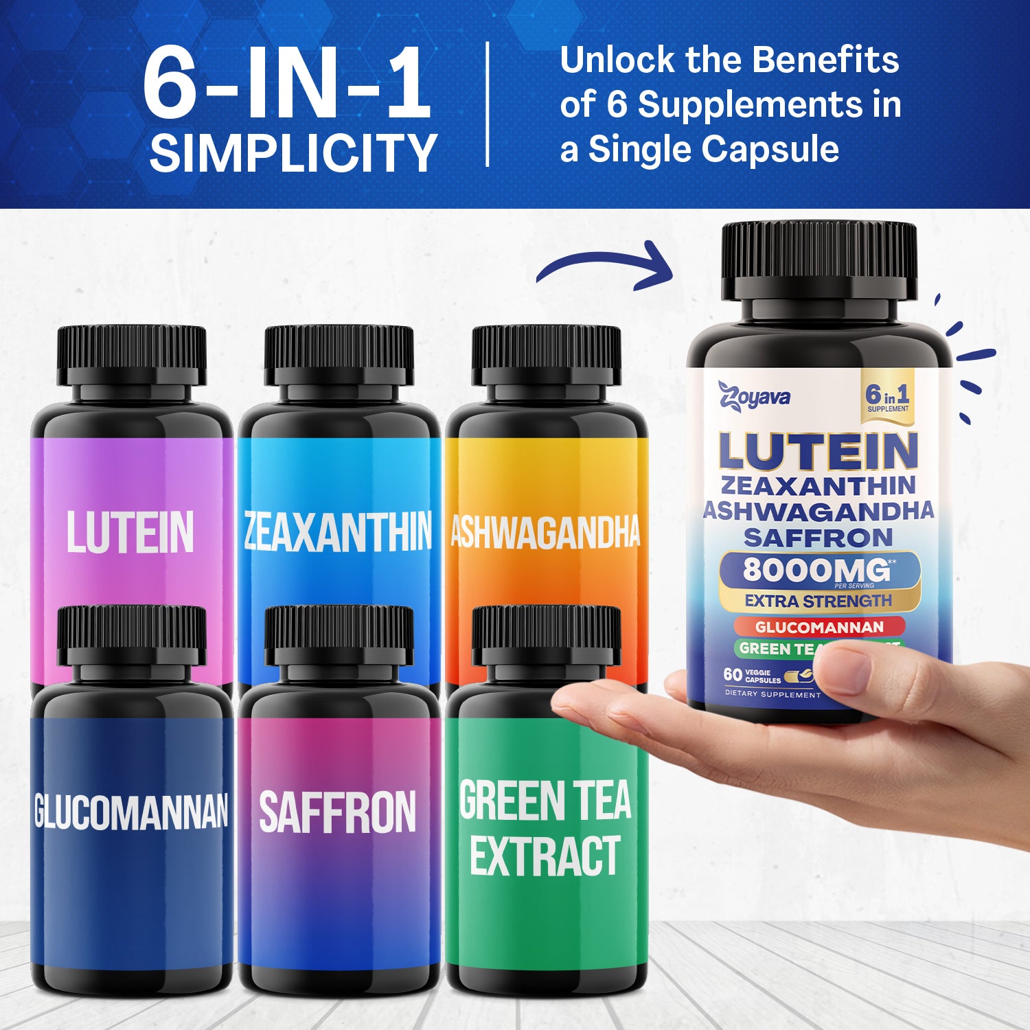 Zoyava™ SightShield Advanced Lutein and Zeaxanthin Supplements - 8000 MG Power Blend