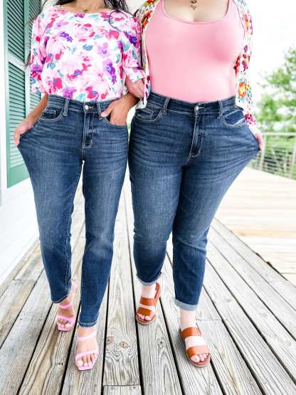 Judy Tummy Control Cuffed Slim Fit Jeans (Buy 2 Free Shipping)