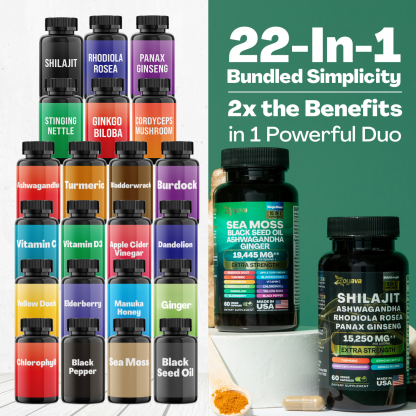 Dynamic Vitality Boost Duo: Sea Moss & Shilajit