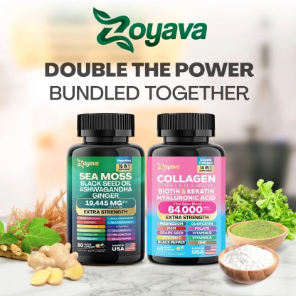 Zoyava™ Revitalize Your Radiance & Wellness: Sea Moss 16-in-1 Magic Moss & Cosmic Collagen Beauty Complex