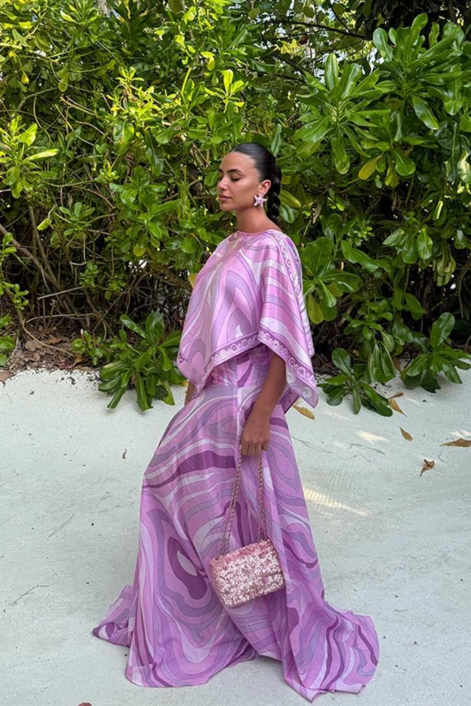 Lavender Print Skirt Set