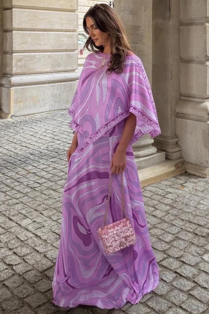 Lavender Print Skirt Set