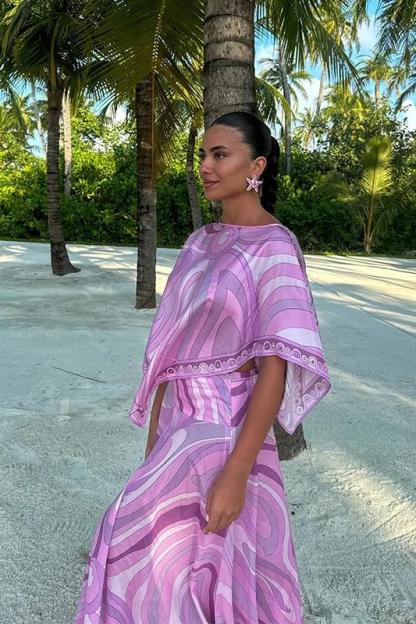 Lavender Print Skirt Set