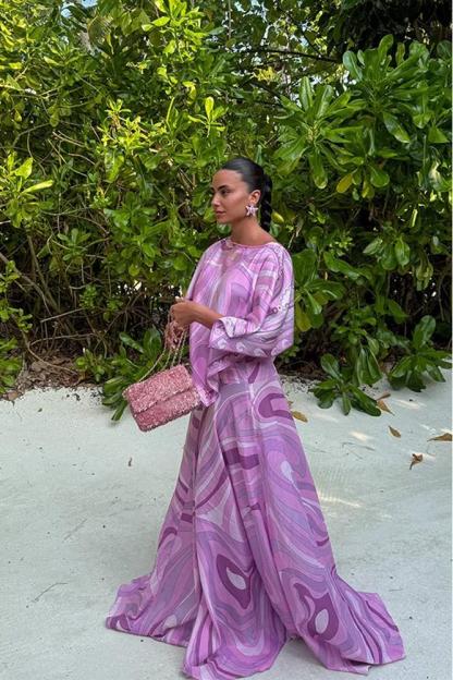 Lavender Print Skirt Set