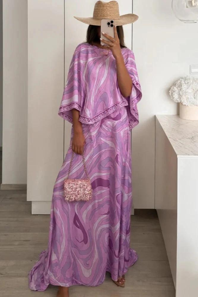 Lavender Print Skirt Set