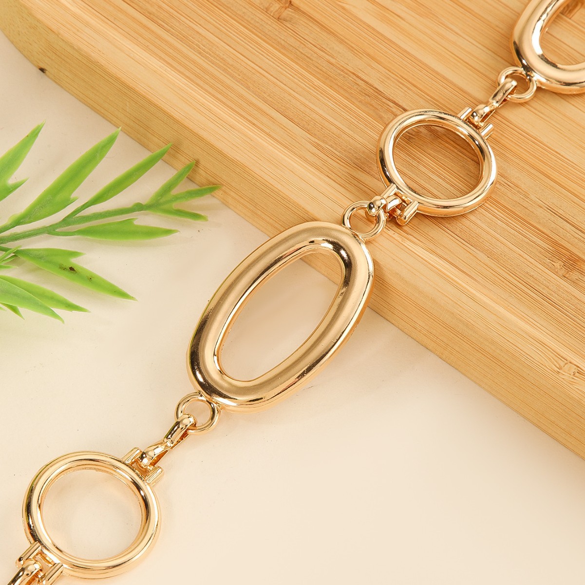 Metal geometric circular spliced waist chain belt versatile accessory