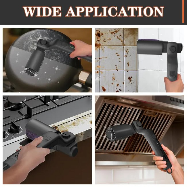 Electric BBQ Grill Brush Cordless and Rechargeable,Two Replacement Cleaning Brushes,Adjustable Angle, Barbecue Accessories,Barbecue Utensils,Wire Brushes for Cleaning Rust, Grill, Dirt, Paint Removal