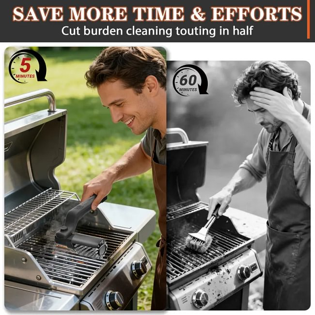 Electric BBQ Grill Brush Cordless and Rechargeable,Two Replacement Cleaning Brushes,Adjustable Angle, Barbecue Accessories,Barbecue Utensils,Wire Brushes for Cleaning Rust, Grill, Dirt, Paint Removal