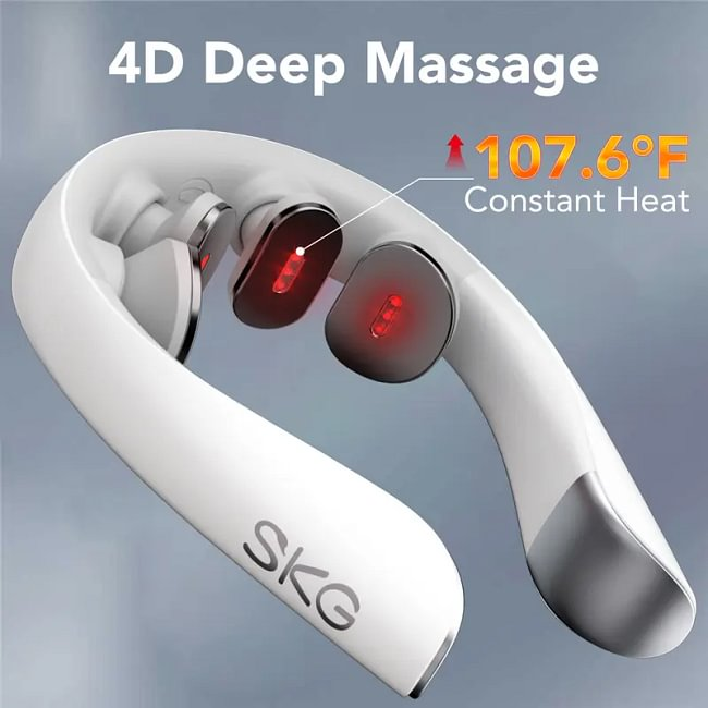 Electric Red Light Pulse Vibration Traction Neck Massager for Deep Tissue Pain Relief, Portable 4D Massager, Neck Relaxer
