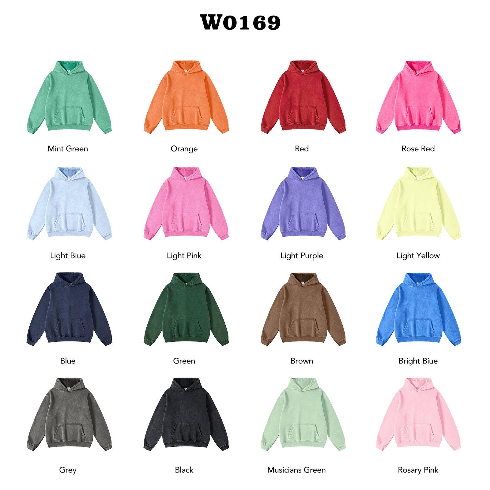 Unisex Oversized Acid Wash Hoodie Pullover