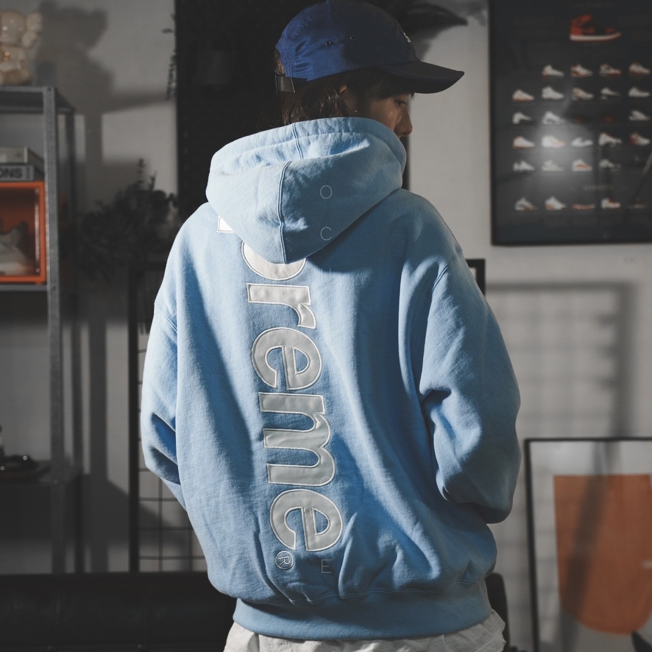  FW24 Week3 Satin Appliqué Hooded Sweatshirt 背字Logo 帽T