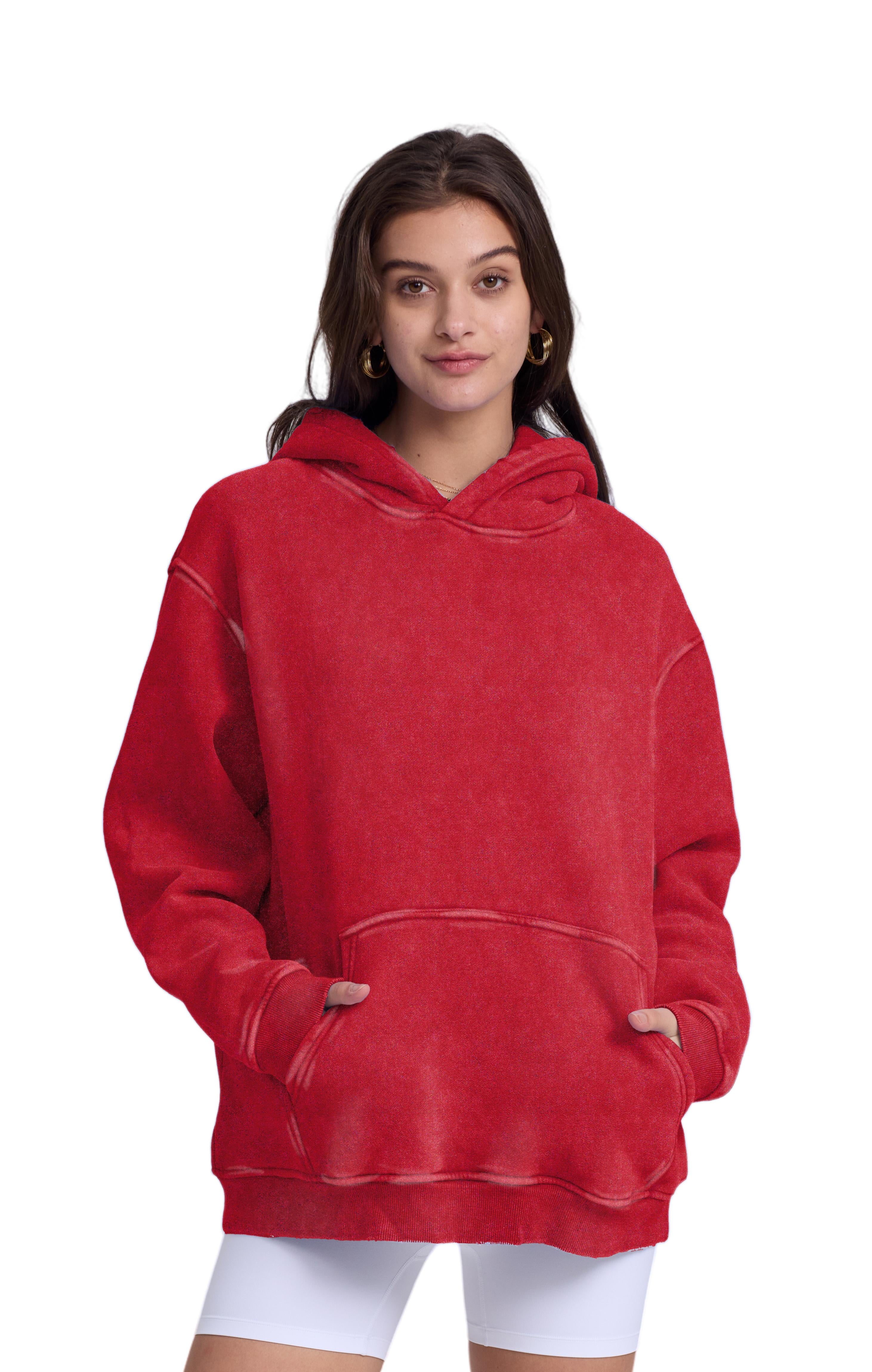 Unisex Oversized Acid Wash Hoodie Pullover