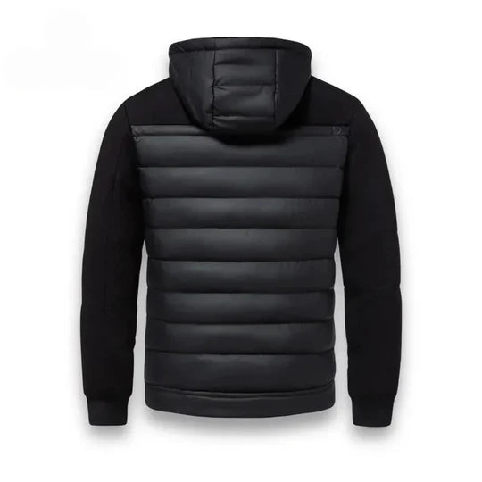 Men's Black Puffer Hoodie Jacket