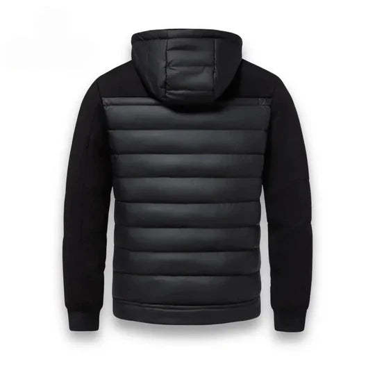 Men's Black Puffer Hoodie Jacket