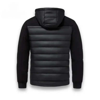 Men's Black Puffer Hoodie Jacket