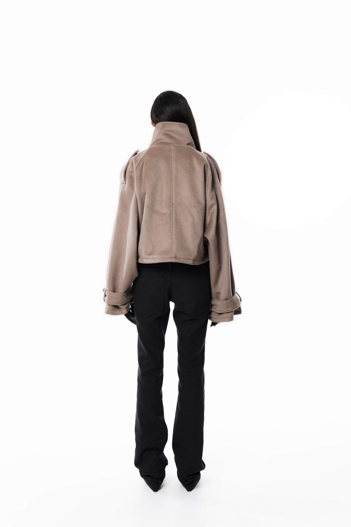 Wool High collar coat