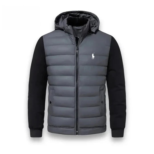 Men's Black Puffer Hoodie Jacket