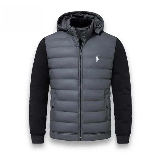 Men's Black Puffer Hoodie Jacket