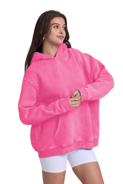 Unisex Oversized Acid Wash Hoodie Pullover