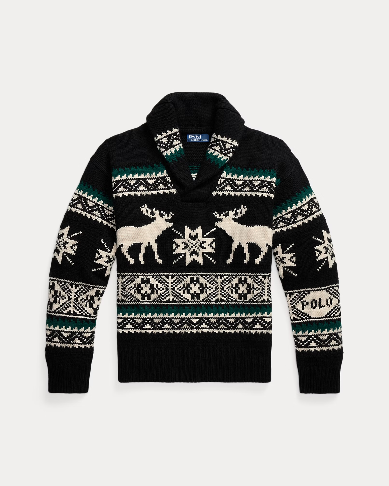 Wool-Blend Elk-Graphic Sweater