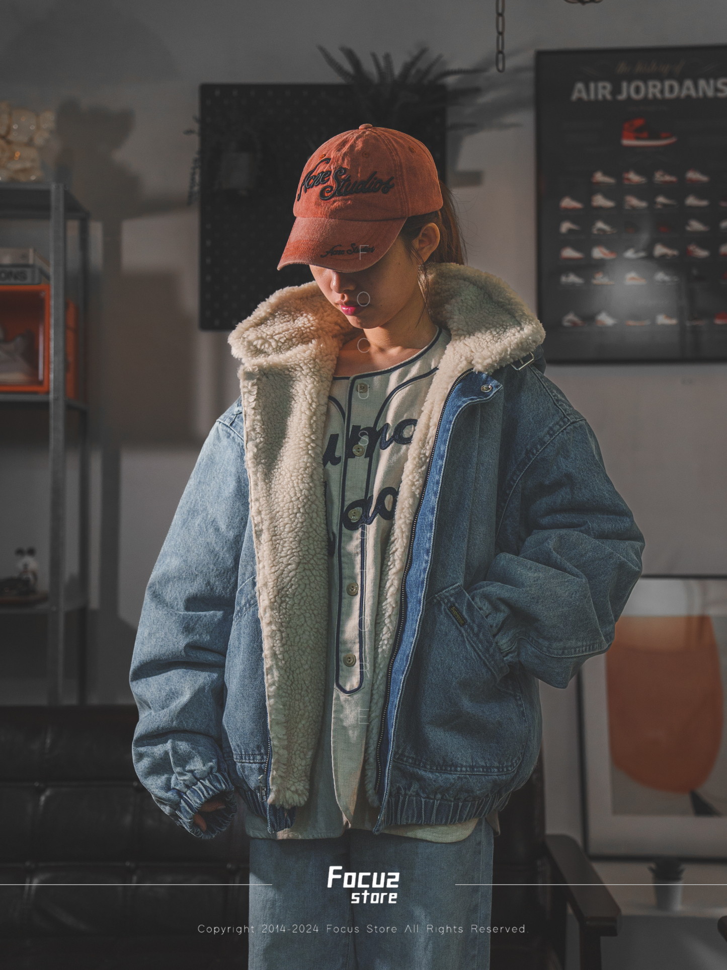  FW24 Week6 Faux Shearling Lined Bomber Jacket 