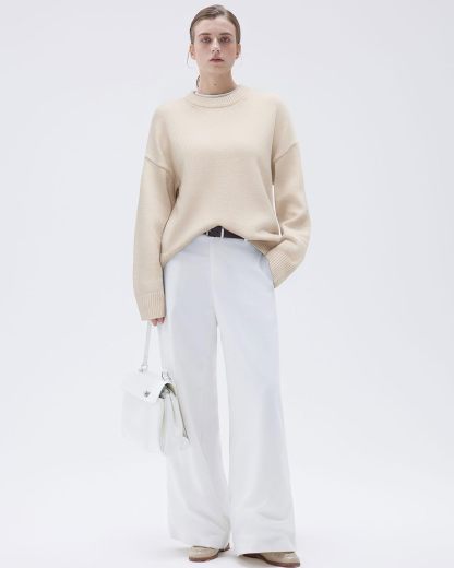 Women Cashmere Oversized Long Sleeve Pullover Sweater Crew Neck Jumpers