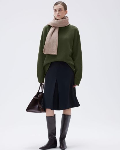 Women Cashmere Oversized Long Sleeve Pullover Sweater Crew Neck Jumpers