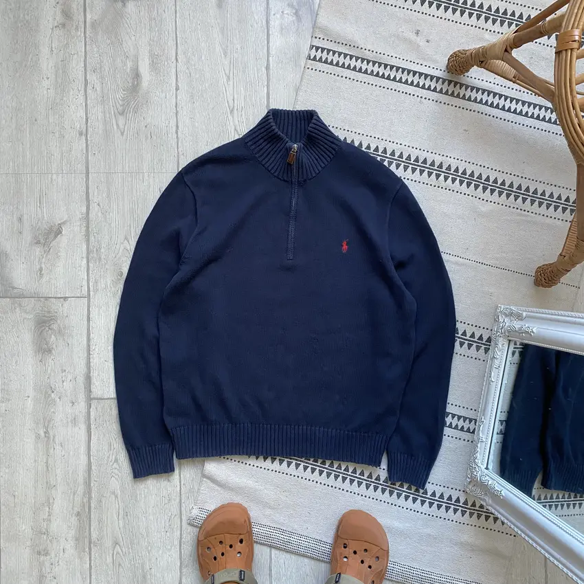 Vintage Polo Ralph Lauren Zip Knit Sweater Sweatshirt