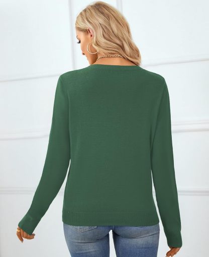 Women's Sweater 100% Cotton Long Sleeeve Pullover Sweater Soft Lightweight Knit Tops 