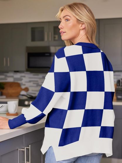 Women's Oversized Batwing Sweaters  Trendy Crewneck Knit Side Slit Fashion Pullover Tops