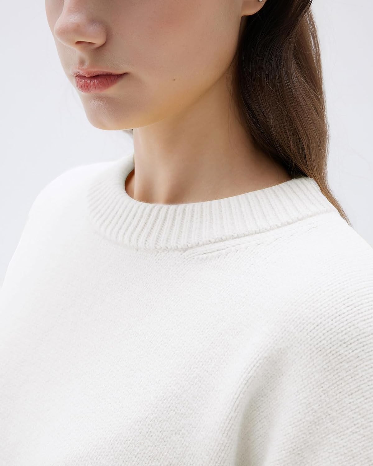 Women Cashmere Oversized Long Sleeve Pullover Sweater Crew Neck Jumpers