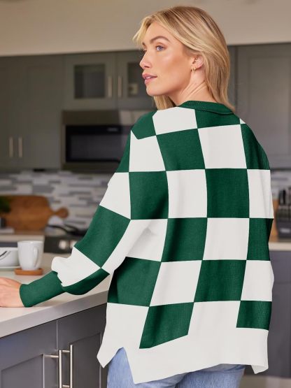 Women's Oversized Batwing Sweaters  Trendy Crewneck Knit Side Slit Fashion Pullover Tops