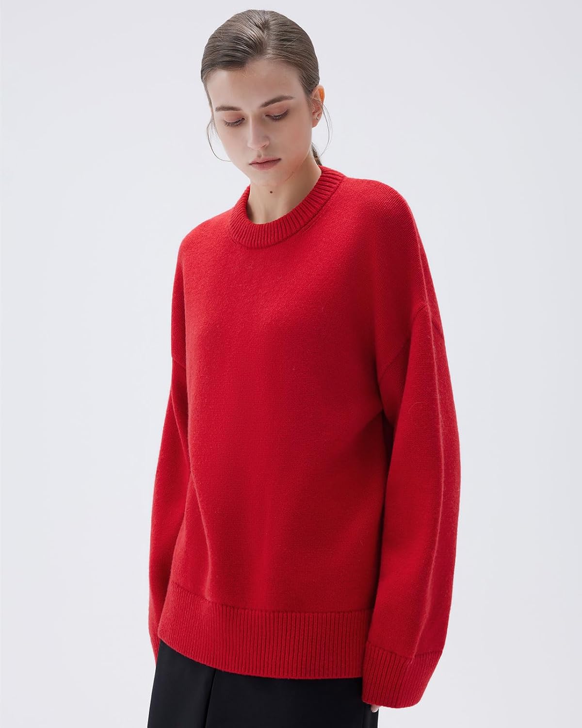 Women Cashmere Oversized Long Sleeve Pullover Sweater Crew Neck Jumpers