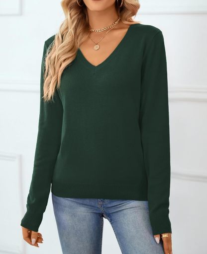 Women's Sweater 100% Cotton Long Sleeeve Pullover Sweater Soft Lightweight Knit Tops 