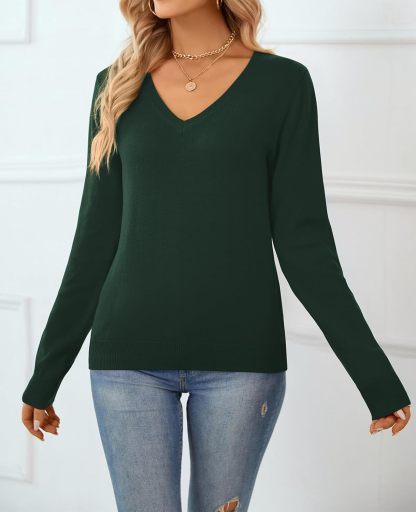 Women's Sweater 100% Cotton Long Sleeeve Pullover Sweater Soft Lightweight Knit Tops 