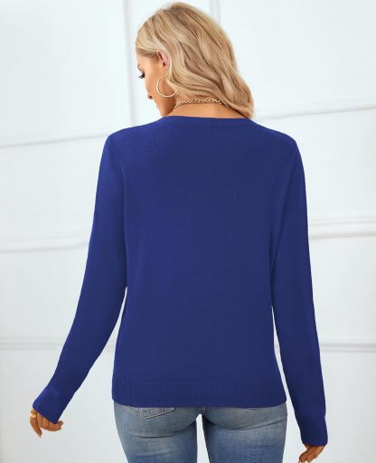 Women's Sweater 100% Cotton Long Sleeeve Pullover Sweater Soft Lightweight Knit Tops 