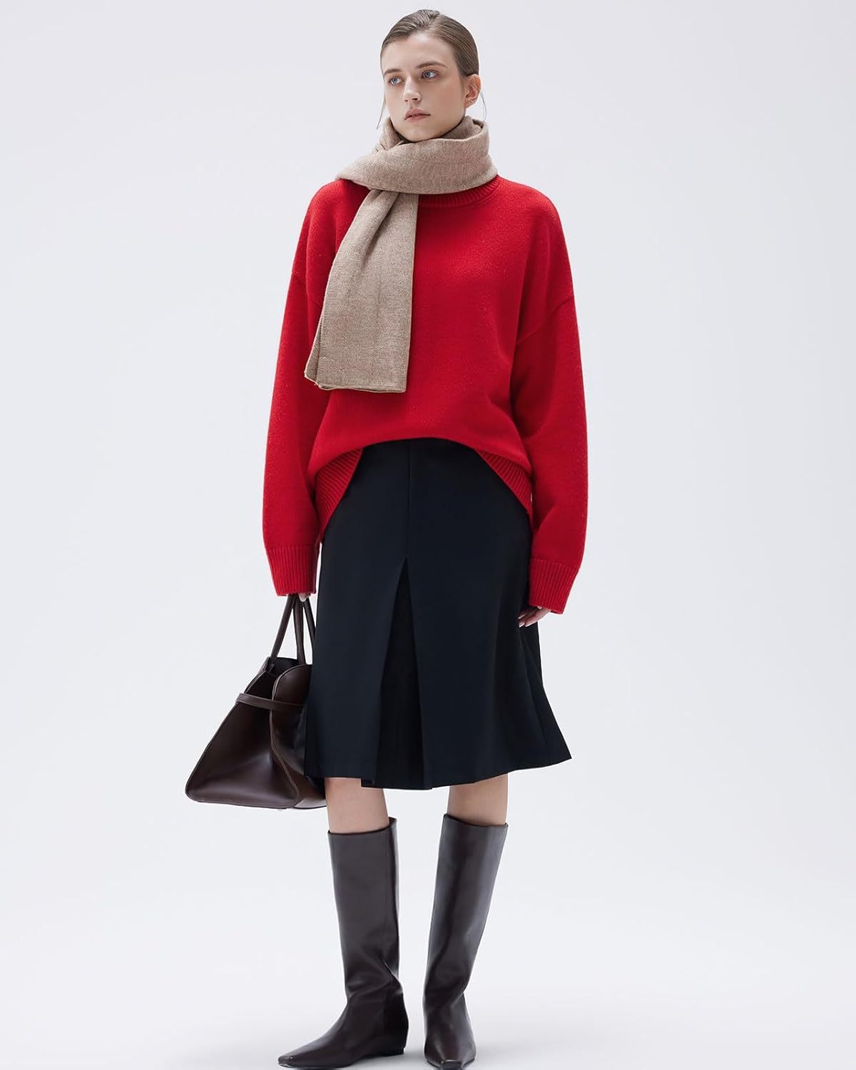 Women Cashmere Oversized Long Sleeve Pullover Sweater Crew Neck Jumpers