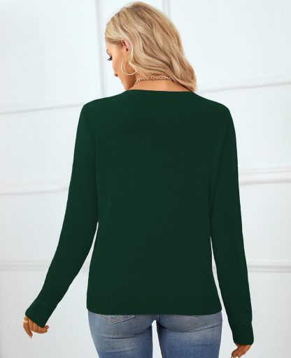 Women's Sweater 100% Cotton Long Sleeeve Pullover Sweater Soft Lightweight Knit Tops 