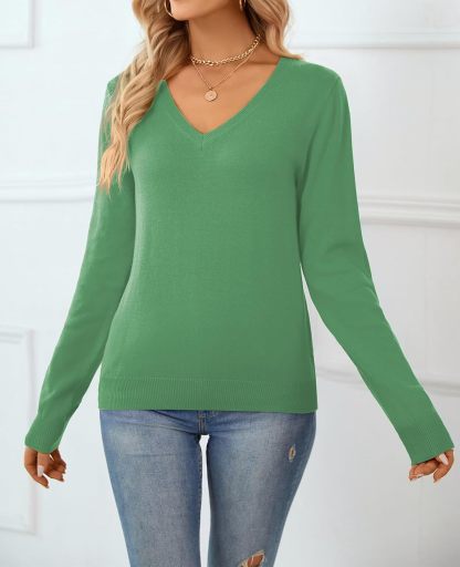 Women's Sweater 100% Cotton Long Sleeeve Pullover Sweater Soft Lightweight Knit Tops 