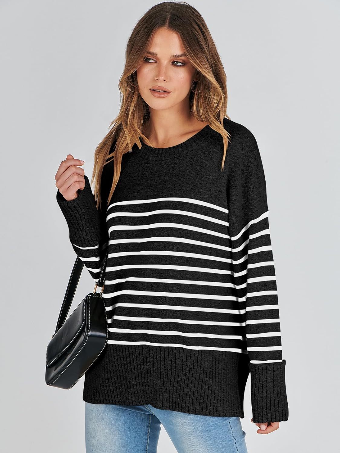 Women's Oversized Sweaters 2025 Long Sleeve Fuzzy Knit Casual Chunky Pullover Sweater Fall Outfits Clothes