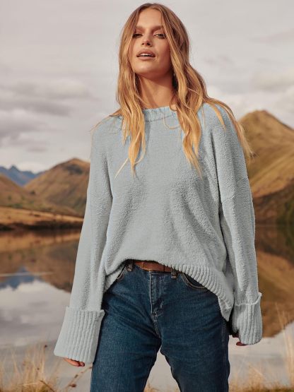 Women's Oversized Sweaters 2025 Long Sleeve Fuzzy Knit Casual Chunky Pullover Sweater Fall Outfits Clothes