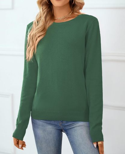 Women's Sweater 100% Cotton Long Sleeeve Pullover Sweater Soft Lightweight Knit Tops 