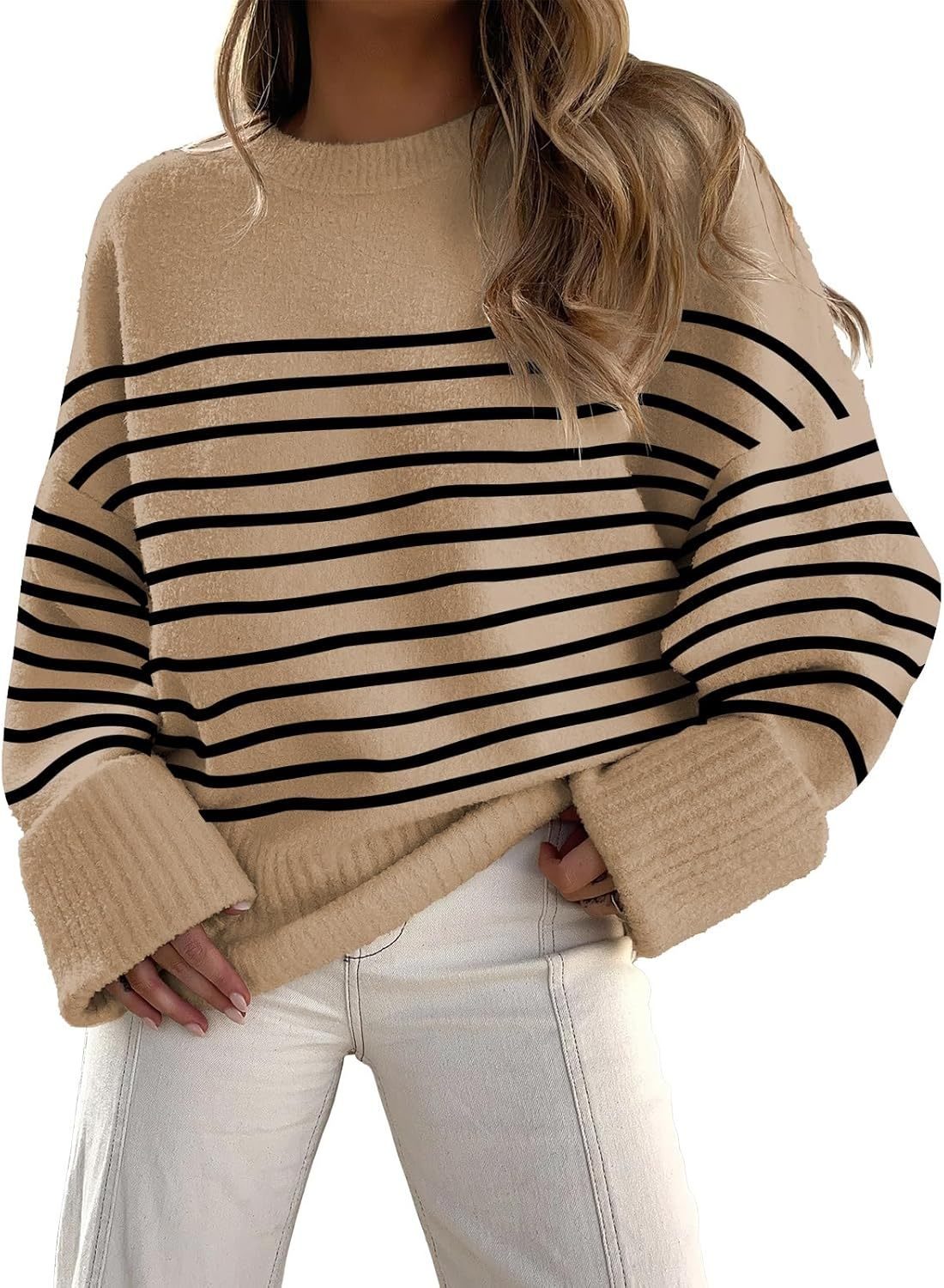 Women's Oversized Sweaters 2025 Long Sleeve Fuzzy Knit Casual Chunky Pullover Sweater Fall Outfits Clothes
