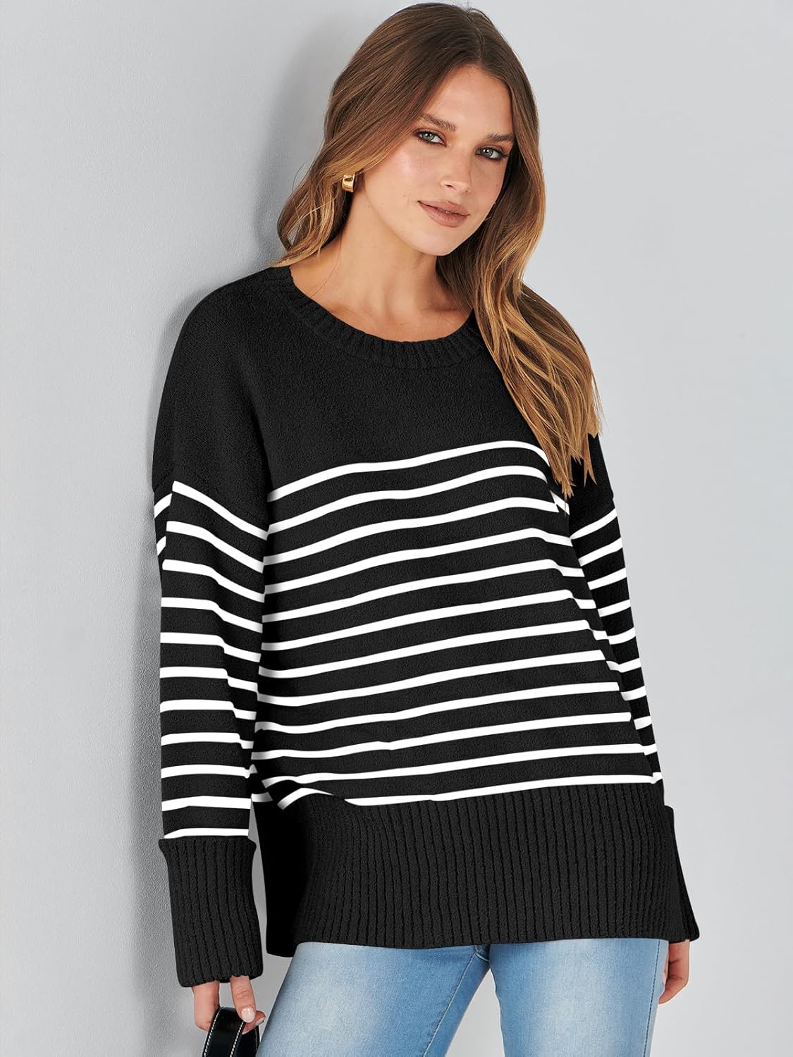 Women's Oversized Sweaters 2025 Long Sleeve Fuzzy Knit Casual Chunky Pullover Sweater Fall Outfits Clothes